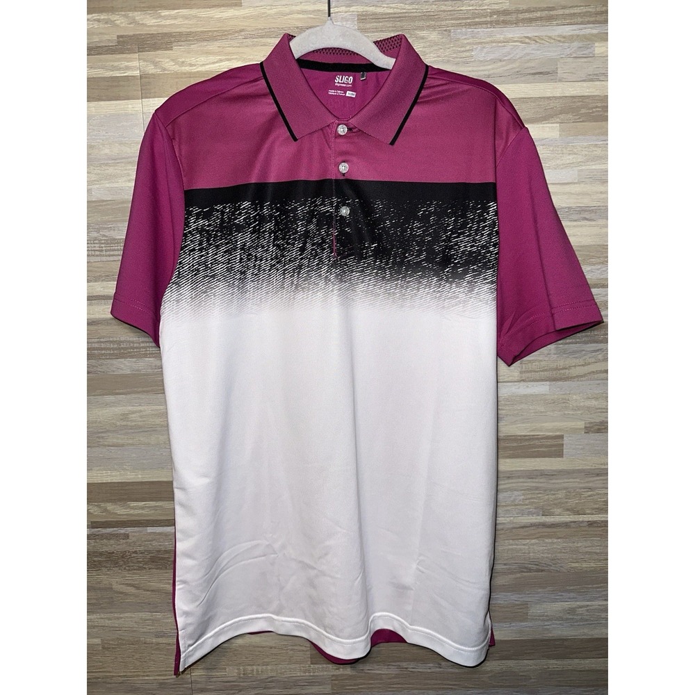 NWT Sligo Performance Men's Golf Polo Shirt Med Casual Lounge Boysenberry #L